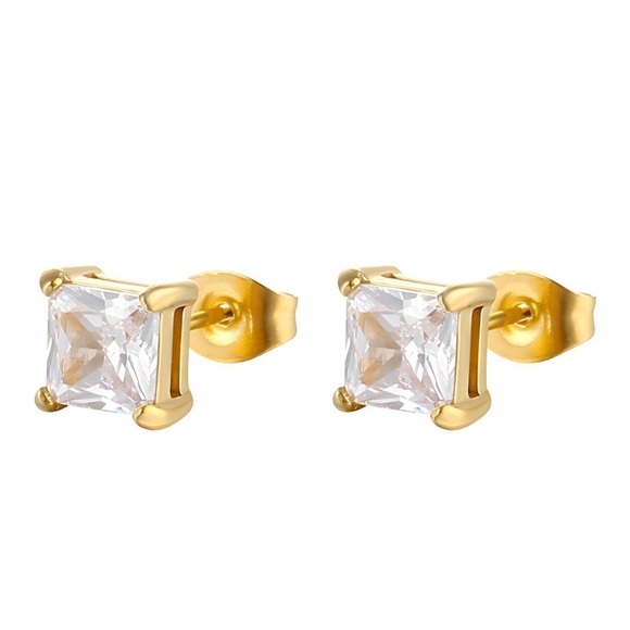18K GOLD PLATED STAINLESS STEEL EARRINGS - Picture 1 of 3